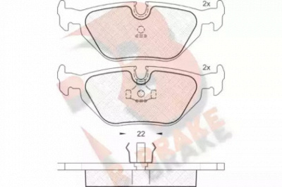 R BRAKE rb1174 -  Комплект тормозных колодок, дисковый тормоз